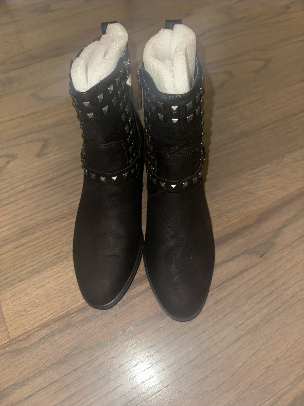 Polo by Ralph Lauren Black Studded Moto Ankle Boots